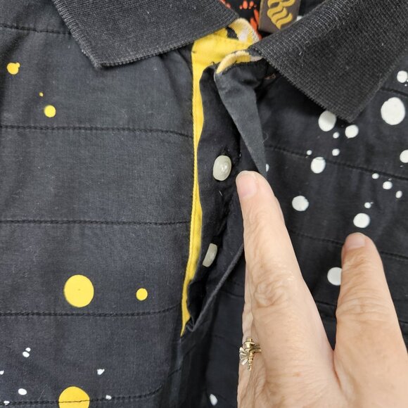Rocawear Shirt Mens XL Black Yellow Splatter Paint NYC Chapter Pocket Hip Hop - Picture 3 of 14